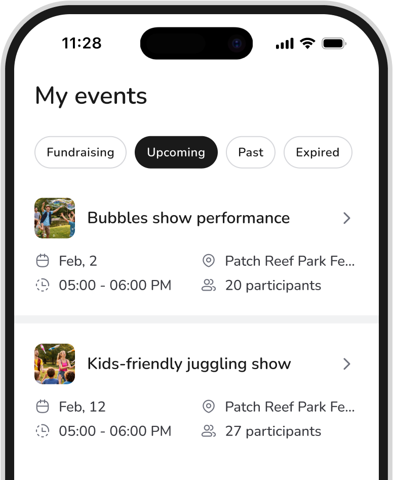 Only join events that actually happen